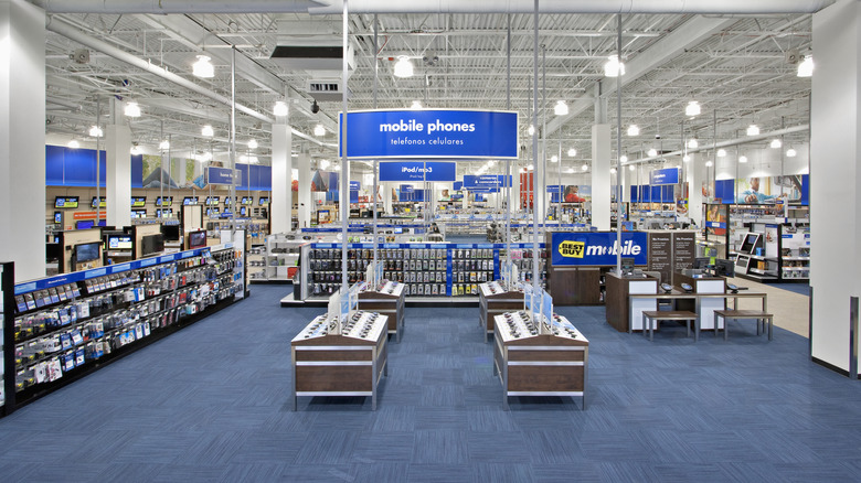 The interior of a Best Buy store