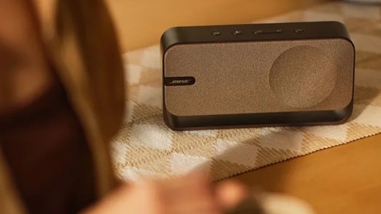 Bose SoundLink Home bluetooth speaker on a placemat