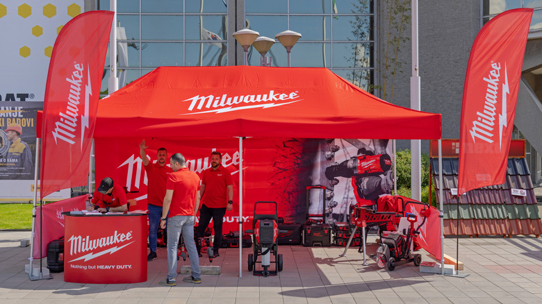 Milwaukee tent being set up