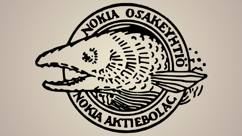 Nokia's original logo for its paper business, featuring a salmon