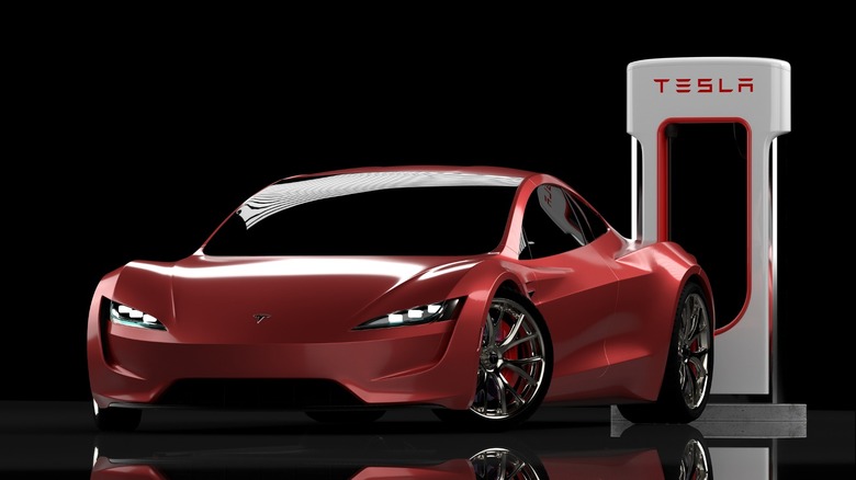 Tesla Roadster with Charger