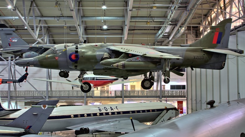 Green Harrier GR stored in a hangar