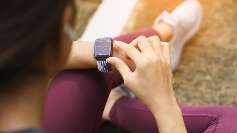 Person wearing Apple Watch