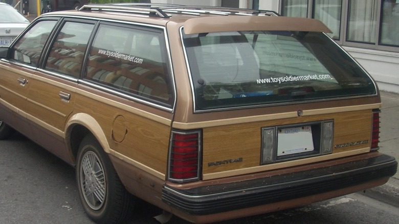 Pontiac 6000 station wagon with faux- wood-grain panels