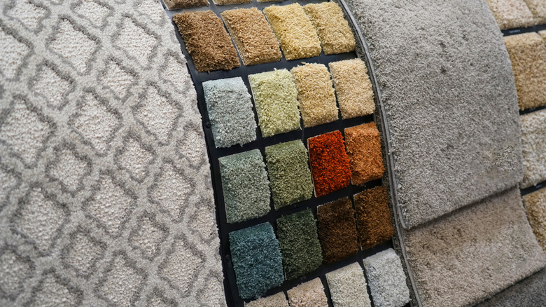 Carpet samples in a store