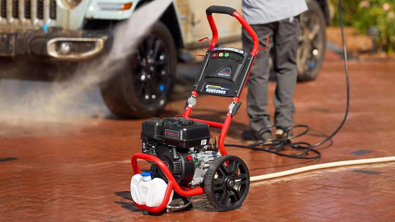 Predator pressure washer in action