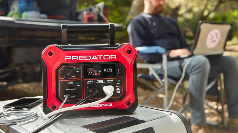 Predator power station at a camp site