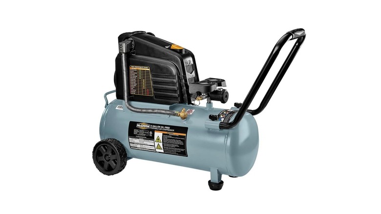 A Harbor Freight McGraw 8-gallon air compressor