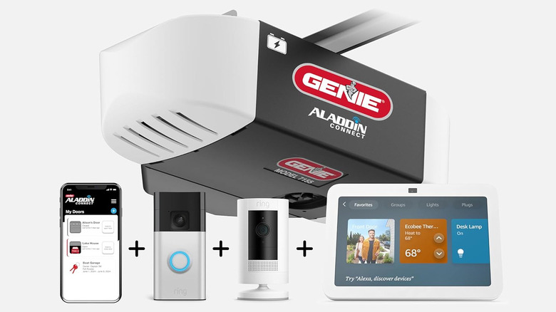 Genie smart garage door opener with a camera and Google Home hub