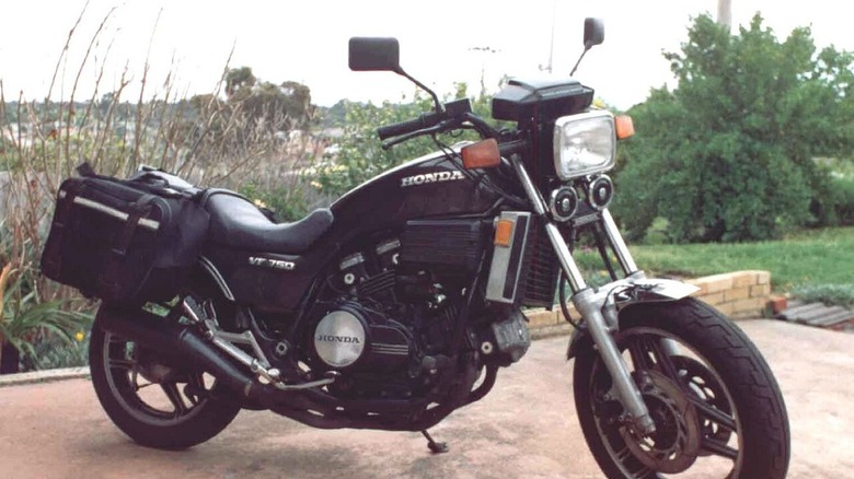 A parked Honda VF750 Sabre.