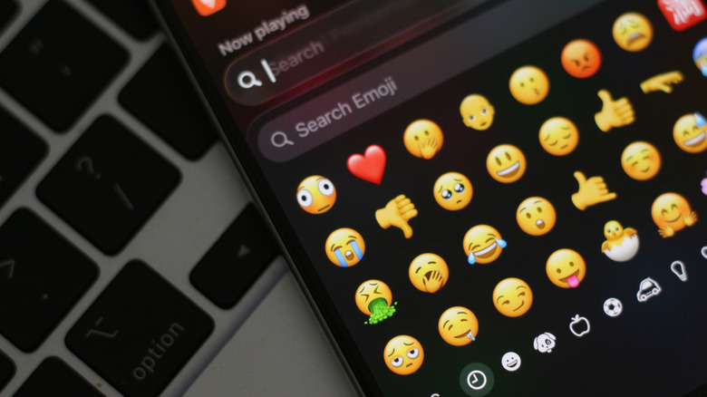 Close-up of emojis on the iPhone