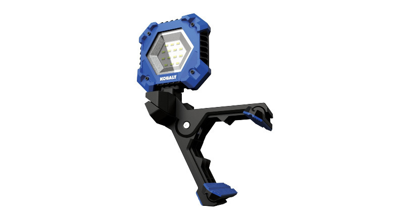 Kobalt's 1,500-lumen LED clamp work light on a white background.