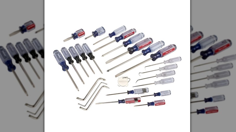 Craftsman Screwdriver Set on white background