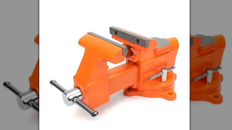 Pony bench vise on white background
