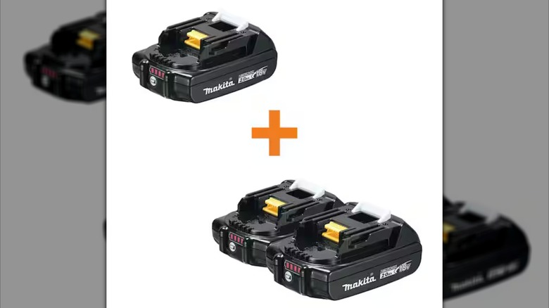 A set of Makita 18V LXT Lithium-Ion Compact Battery Packs.