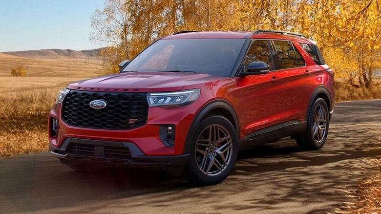 2026 Ford Explorer ST Shown in Rapid Red Metallic Tinted Clearcoat