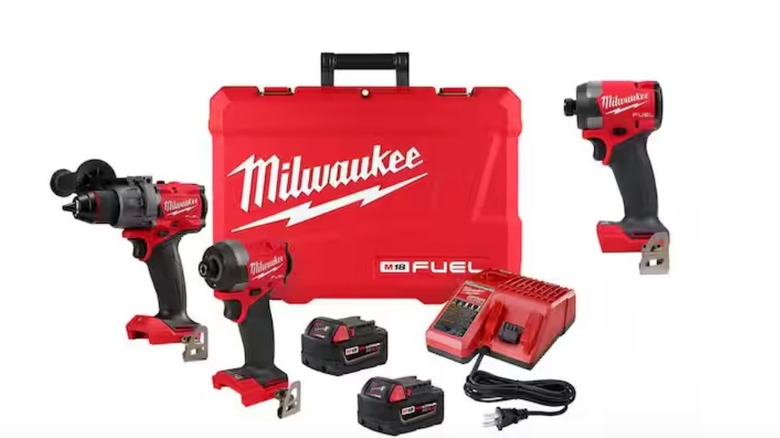 M18 FUEL 18V Lith-Ion Cordless Hammer Drill & Impact Driver Combo Kit against white background.