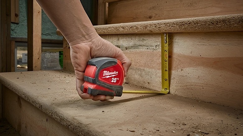 Milwaukee tape measure on white background
