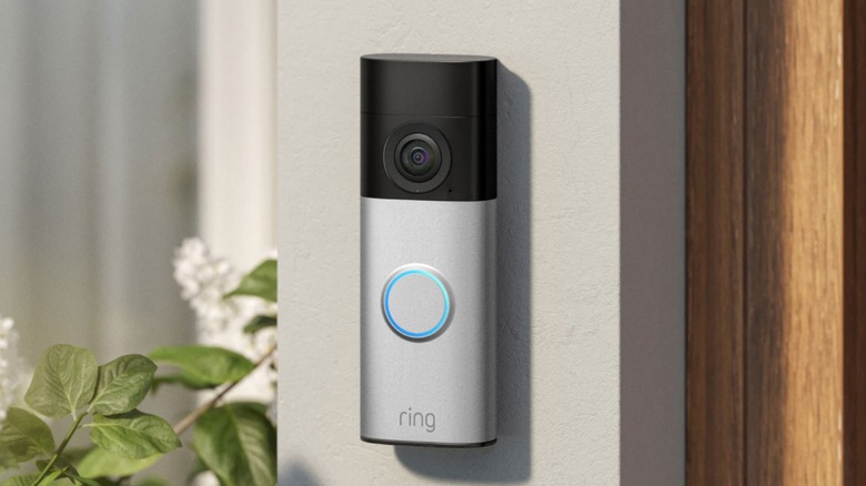 Ring Battery Doorbell Plus on outer wall