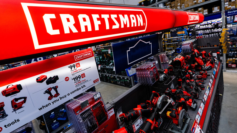 A Craftsman tool section at Lowes