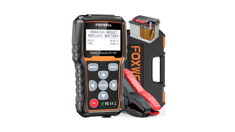 a foxwell 12-vot/24-volt car battery tester