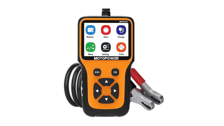 a motopower 12-volt car battery tester