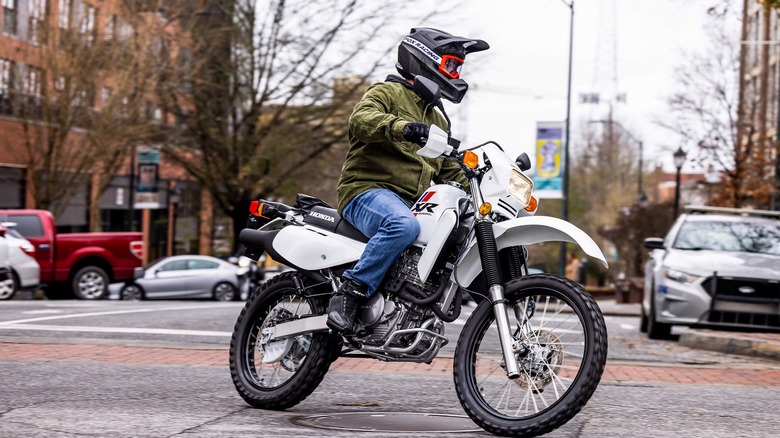 Person riding honda xr650l