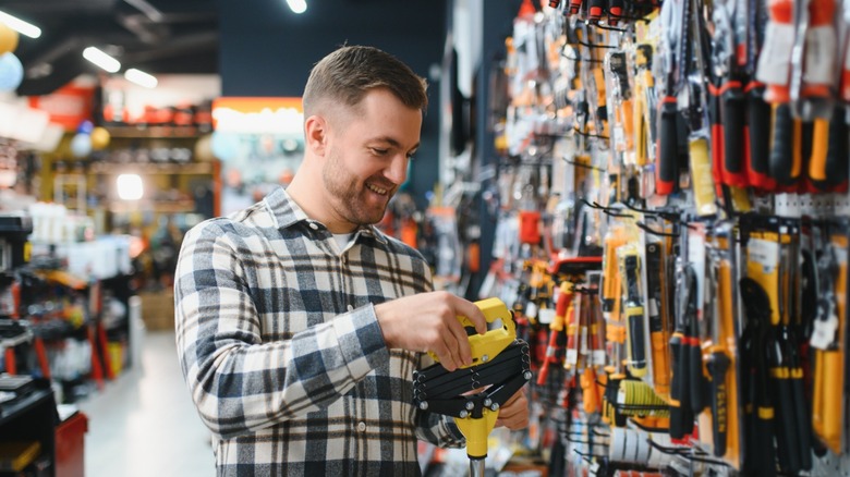 Man shopping in hardware store