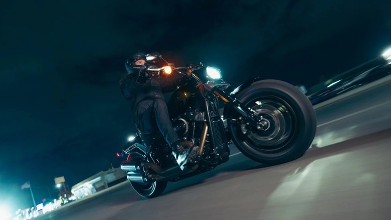 Rider on a Harley-Davidson 2024 Fat Bob