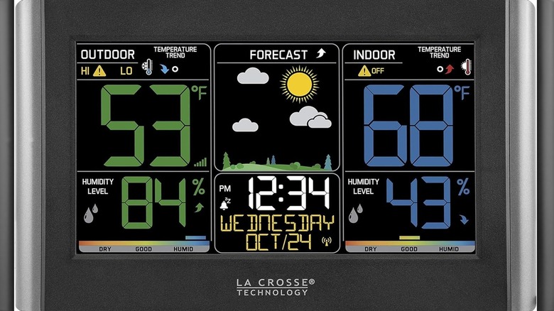 The display screen for the La Crosse Technology Weather Station.