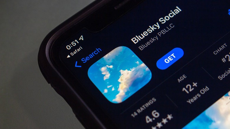 Bluesky app store page