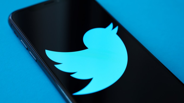 Twitter logo on smartphone