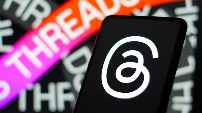 Threads logo on smartphone