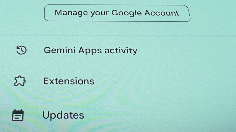 Google Gemini activity dashboard.