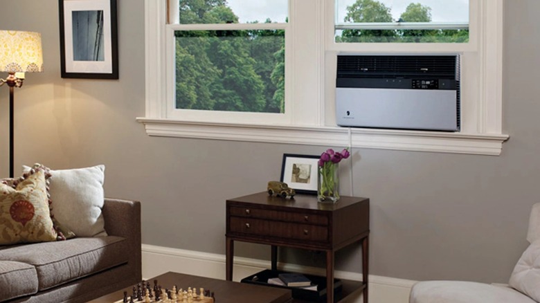 The Friedrich Kühl window air conditioner installed in a window.