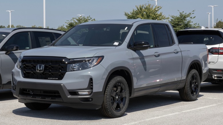 Honda Ridgeline AWD Black Edition pickup at a dealership