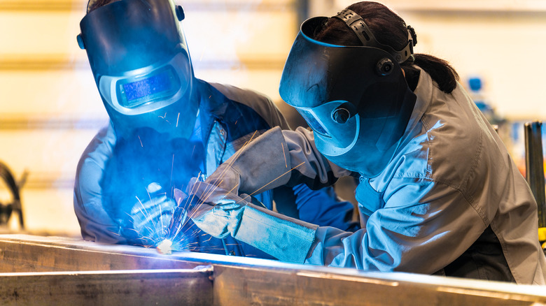 Welders working