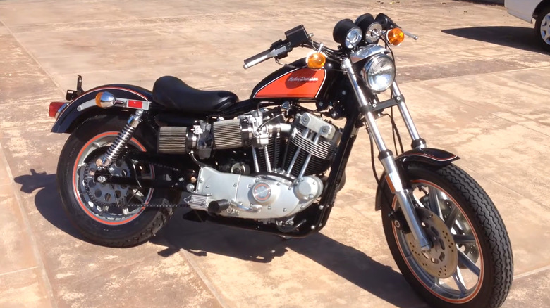 A 1984 Harley-Davidson XR-1000 Sportster parked on a sunny day