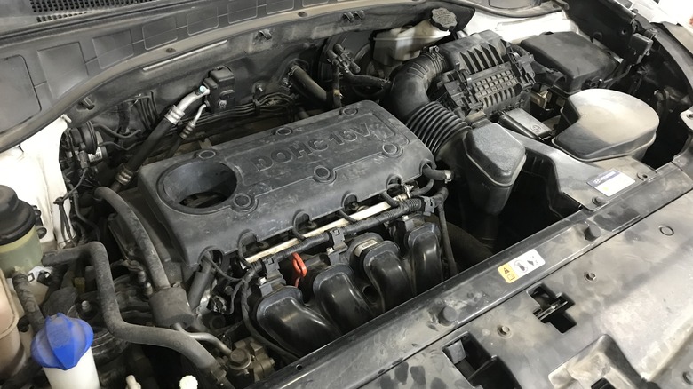 Close up of Hyundai's Theta II engine.