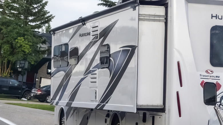 An RV slide out opened.