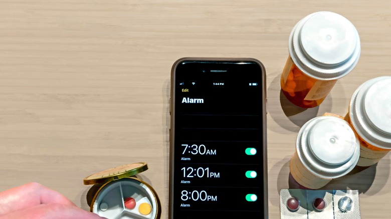 Apple Alarm managing person's medication