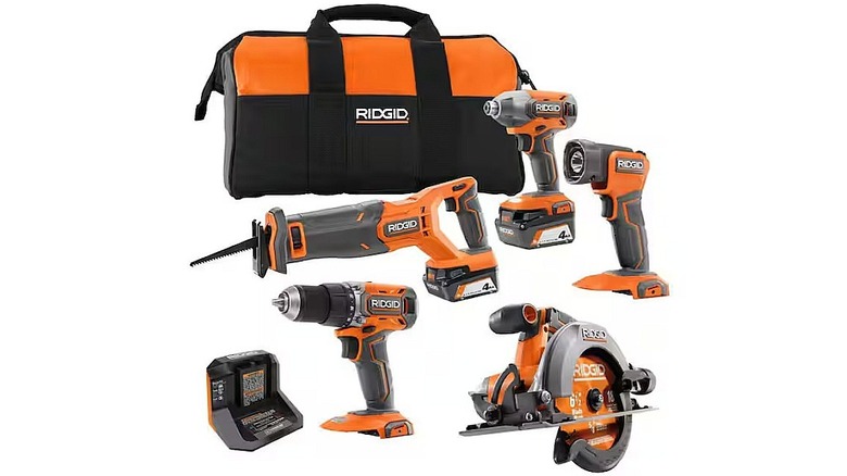 18V Cordless 5-Tool Combo Kit with (2) 4.0 Ah Batteries, Charger, Tool Bag, and Accessories