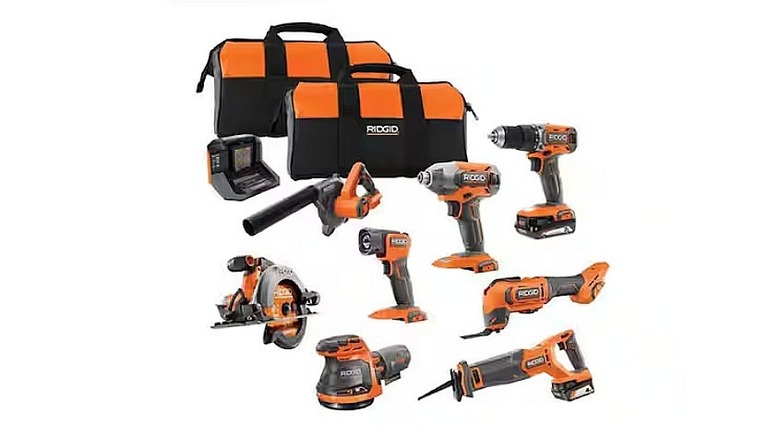18V Cordless 8-Tool Combo Kit with 2.0 Ah Battery, 4.0 Ah Battery, and Charger