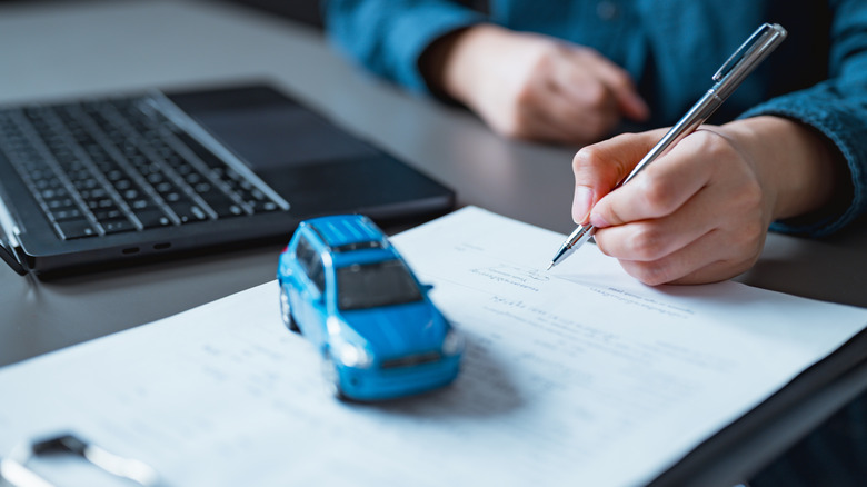 Car sales paperwork