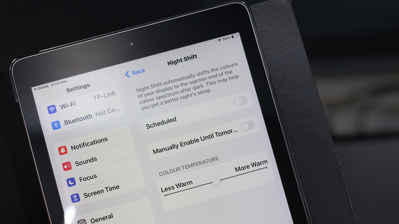Night Shift on iPad