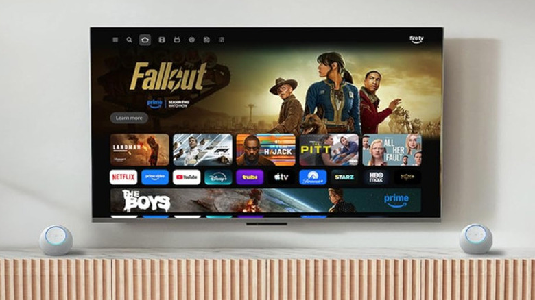 Fire TV Stick 4K Plus interface on living room TV