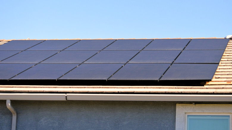 Solar panels on a rooftop.