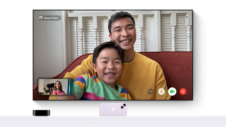 FaceTime call on an Apple TV 4K