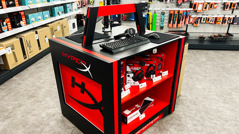 HyperX accessories on display in a store