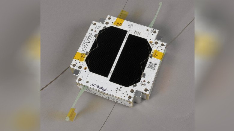 SpaceBee satellite on display at the National Air and Space Museum